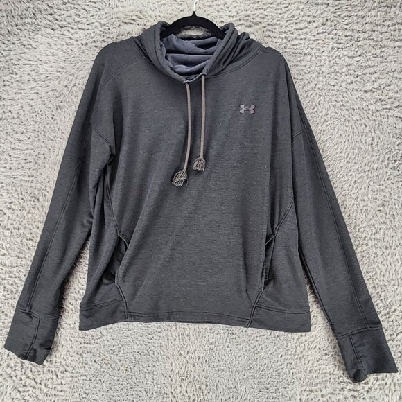 Under Armour Shirt Womens Large Green Long Sleeve Cowl Neck Sweatshirt *Read* - Picture 1 of 9